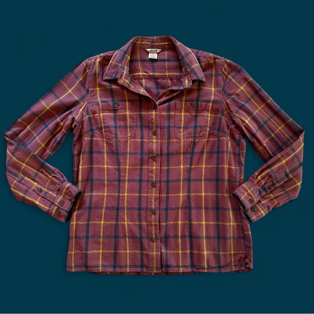 Duluth Trading Co Plaid Shirt in Red and Yellow